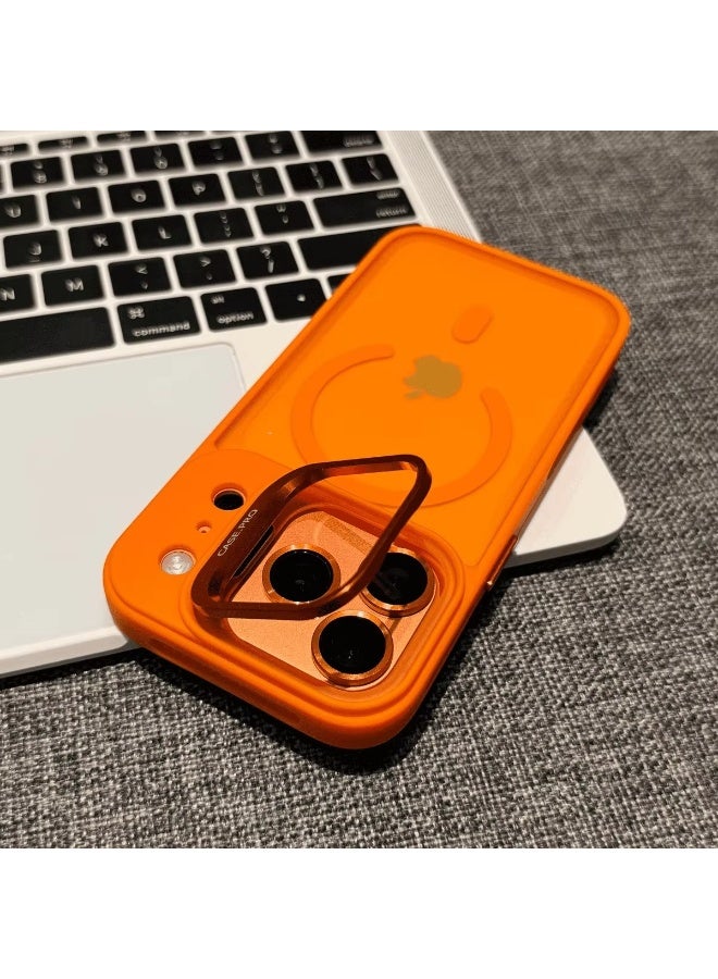 جراب iPhone 17 Pro شفاف غير لامع مع مسند مدمج قابل للتعديل، وغطاء هاتف مغناطيسي مقاوم للصدمات Mag-Safe لهاتف iPhone 17 Pro - Image 1